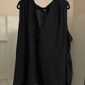 NYDJ Black Sleeveless Crepe Shirt